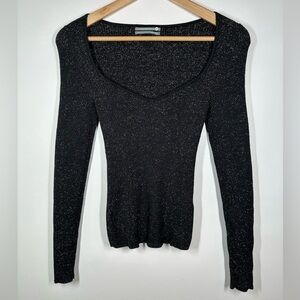 Anthropologie Black‎ Sparkle Knit Sweater XS